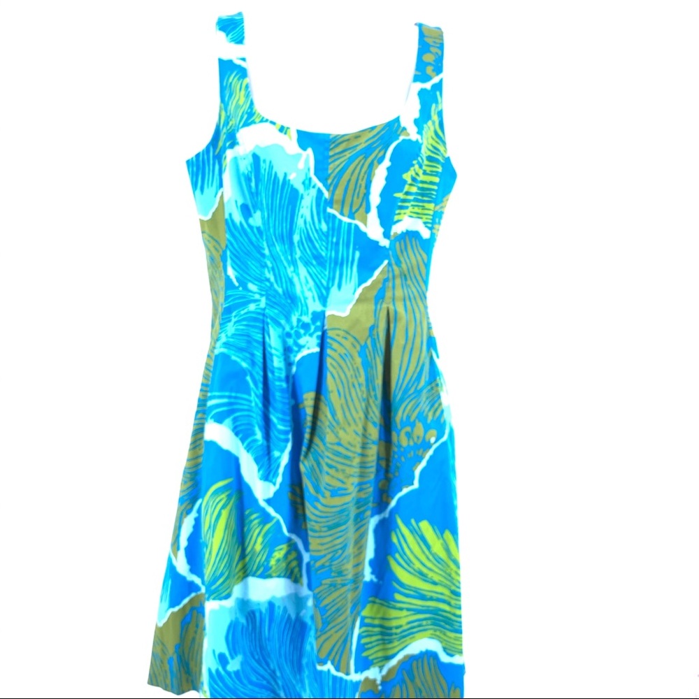 Nine West Green & Blue Sleeveless Dress